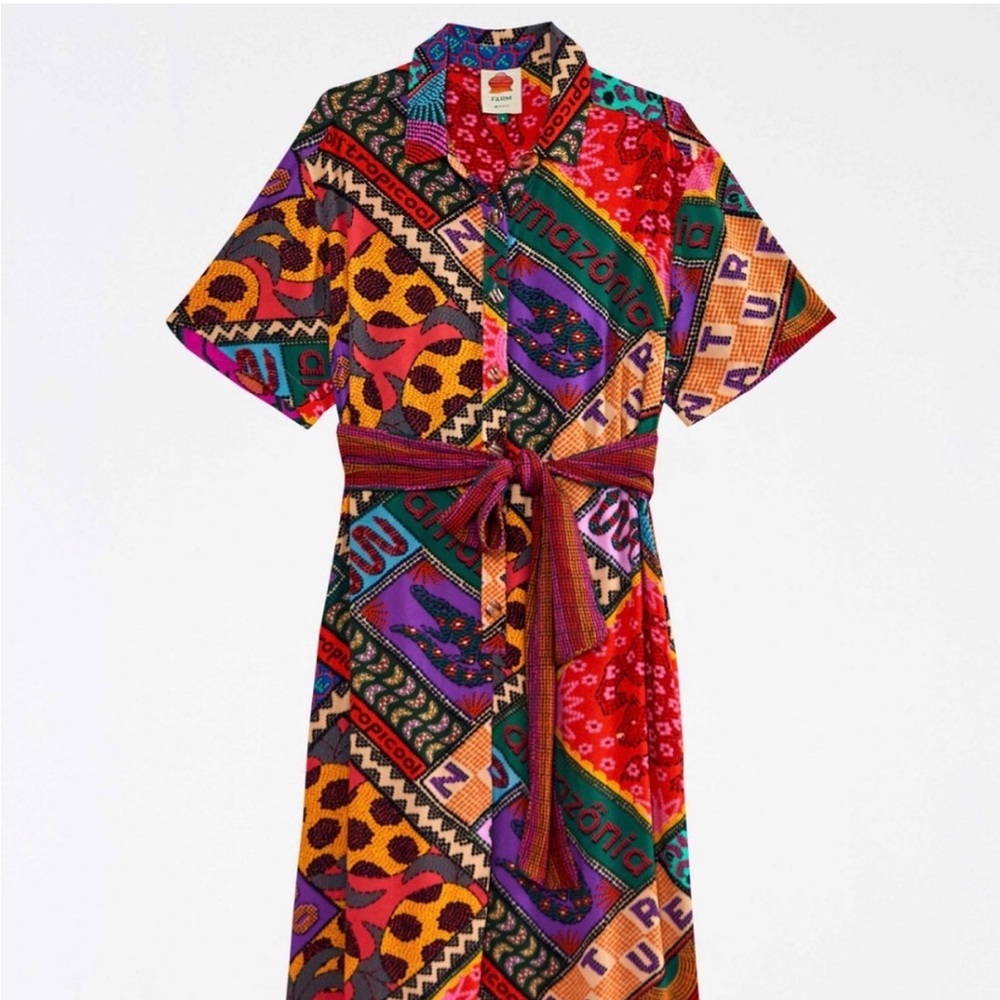 FARM RIO  Dotted Patch Scarf Jumpsuit SIZE: SMALL - Picture 3 of 13